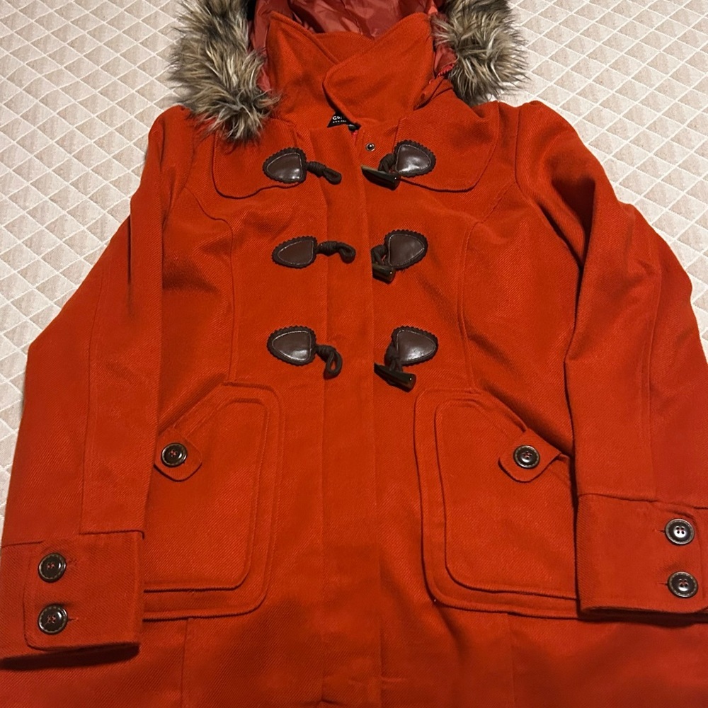 CoffeeShop Women's Orange Toggle Utility Jacket